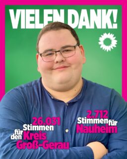 VIELEN DANK! 💚
Ich bin ehrlich gesagt immer noch überwältigt von der großen Unterstützung bei der Kommunalwahl und freue mich riesig, wieder als Mitglied in die Nauheimer Gemeindevertretung sowie erneut als Kreistagsabgeordneter für den Kreis Groß-Gerau gewählt worden zu sein.
🗳️ 26.031 Stimmen im Kreis Groß-Gerau und 🗳️ 2.712 Stimmen aus Nauheim – das ist ein riesiges Vertrauen. Vielen Dank an alle, die mir ihre Stimme gegeben haben.

💚 Nauheim
Ein ganz besonderer Dank gilt den Nauheimer*innen:
Dass ich bei der Gemeindewahl die zweitmeisten Stimmen erhalten habe und gleichzeitig die meisten Stimmen aus Nauheim für mich als Kreistagskandidaten bekommen habe, bedeutet mir unglaublich viel. Es zeigt mir, wie sehr meine Arbeit geschätzt wird – und bestärkt mich darin, mich auch über die Gemeinde hinaus weiterhin politisch einzubringen.

💚 Kreistag
Ich werde auch weiterhin im Kreistag eine starke Nauheimer Perspektive einbringen und mich mit aller Kraft einsetzen für:
➡️ mehr Chancengerechtigkeit
➡️ einen nachhaltigen und lebenswerten Kreis Groß-Gerau
➡️ Vielfalt, Zusammenhalt und soziale Gerechtigkeit

Danke an alle, die das möglich gemacht haben
Danke an alle Freundinnen, Unterstützerinnen und Wegbegleiter*innen, die mich ermutigt, meine Inhalte weitergetragen und den Austausch mit mir gesucht haben – dieser Rückhalt bedeutet mir unglaublich viel.

Ein großer Dank gilt auch dem GRÜNEN Kreisverband Groß-Gerau und den GRÜNEN Nauheim für ihr Vertrauen und die Unterstützung. Danke, dass ich euer Spitzenkandidat zur Kommunalwahl sein durfte 💚

Die vielen Gespräche – ob an Infoständen, bei Veranstaltungen oder im direkten Austausch – haben mir einmal mehr gezeigt, warum sich politisches Engagement lohnt. 

💚 Danke für euren Rückenwind. Danke für euer Vertrauen!
Ich mache weiter – mit voller Kraft, mit klarer Haltung und mit euch gemeinsam.
Für Nauheim und für den Kreis Groß-Gerau. 💪🏻💚
#Kommunalwahl #GemeinsamGehts